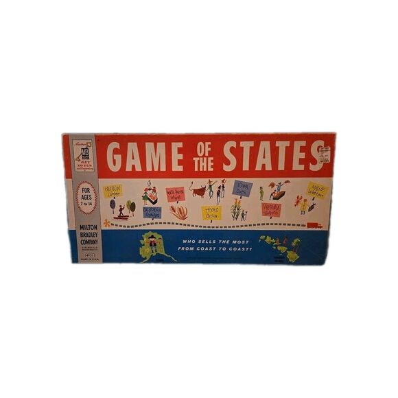 VTG Milton Bradley Game of the States Board Game Ages 7-14 2+ Players Pre-owned - Picture 1 of 8
